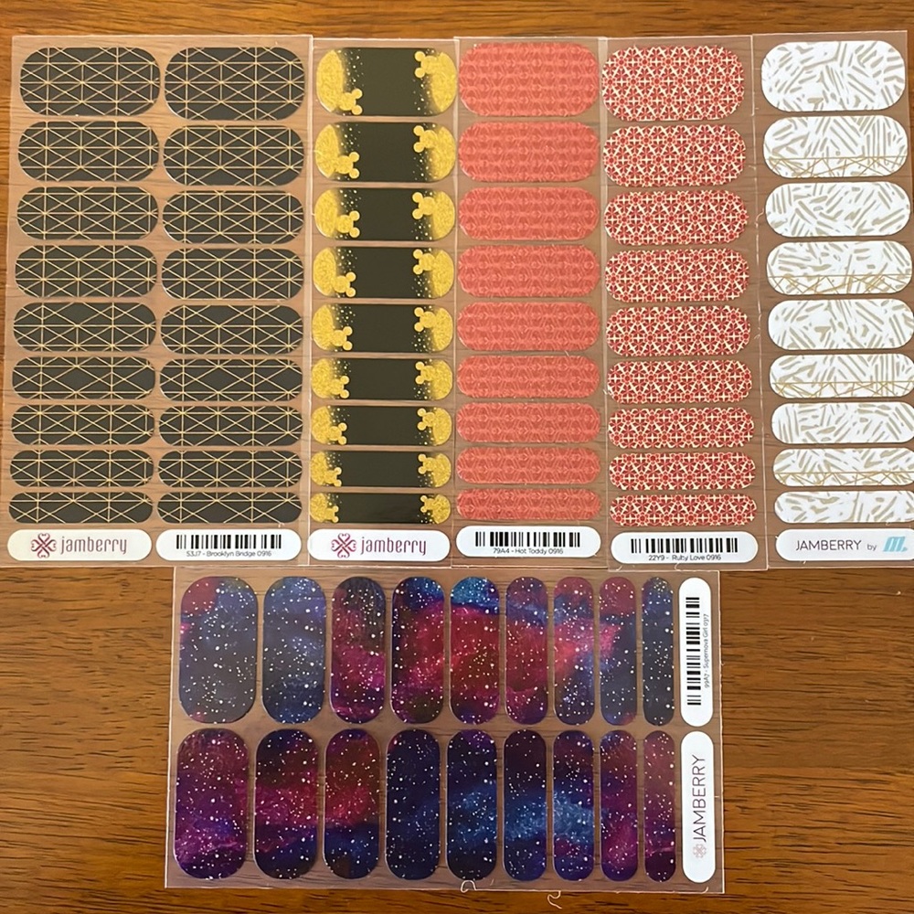 Jamberry Bundle Nail Wraps 2 Full Sheets 4 Half Sheets Glitter